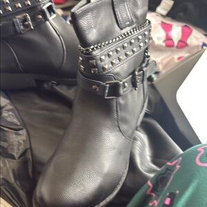Black Studded Ankle Boots